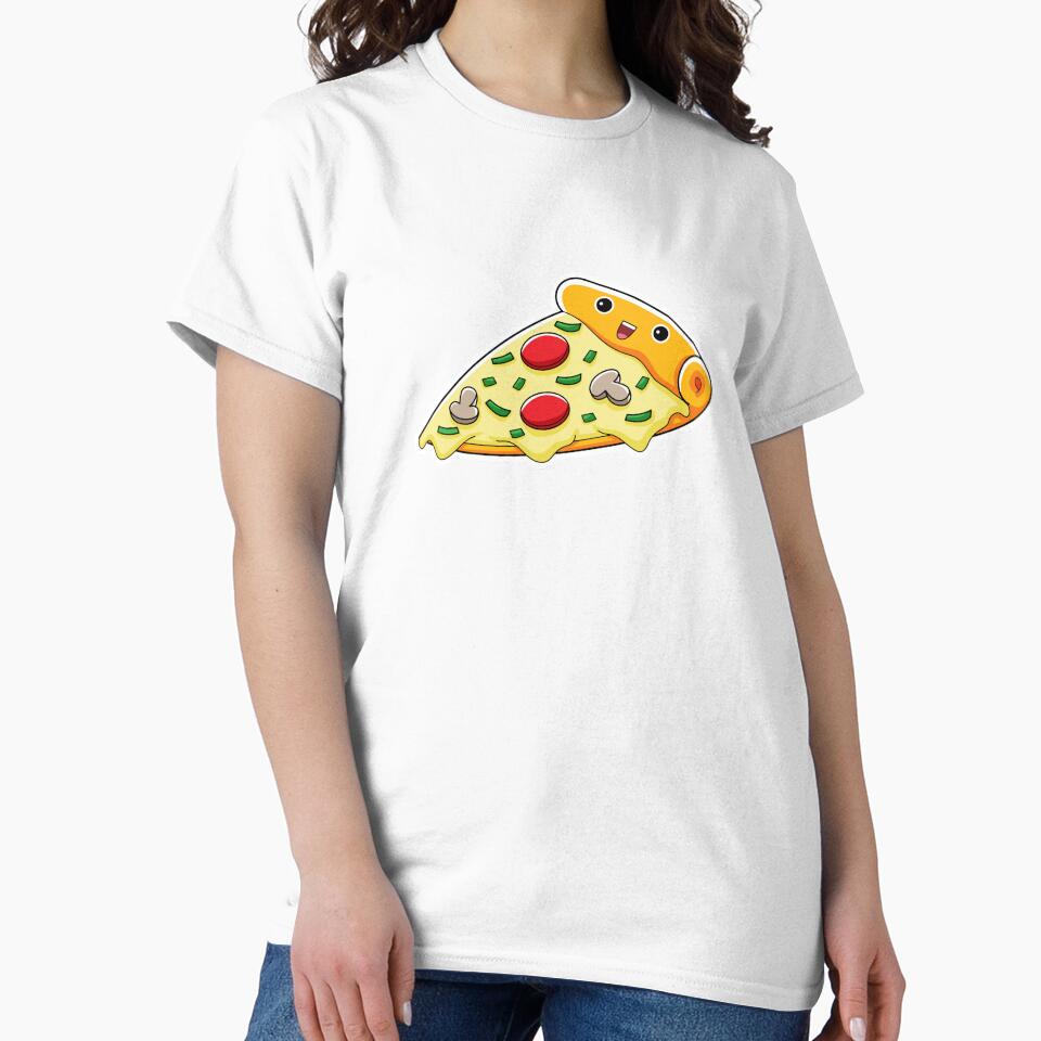 Cute Kawaii Happy Pizza Slice Face by KawaiiStickers-