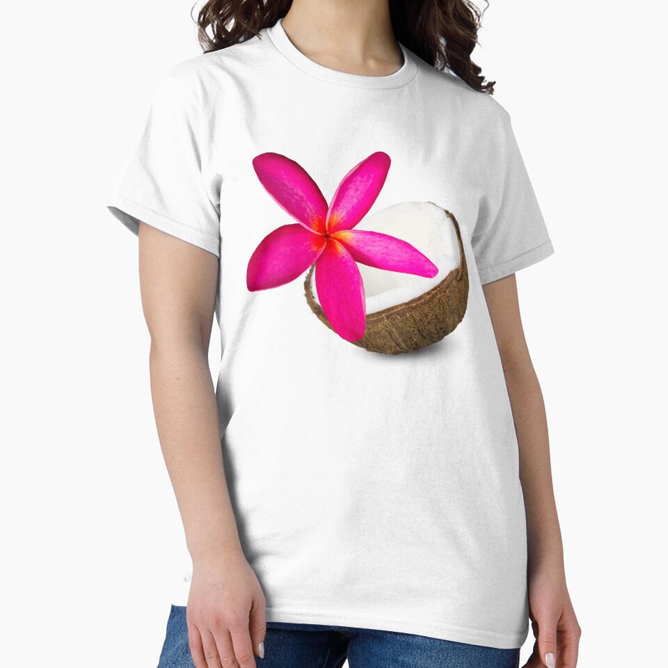 coconut hibiscus summer girly t shirt by MAISONDEPODIUM