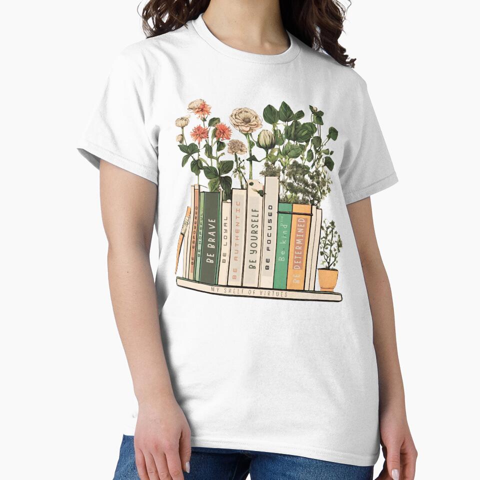 My Shelf of Virtues Stickers, Bookshelf t-shirt, Book lover mug, Book lover stickers, Bookworm Gift, Bookish Gift by Noe Mill