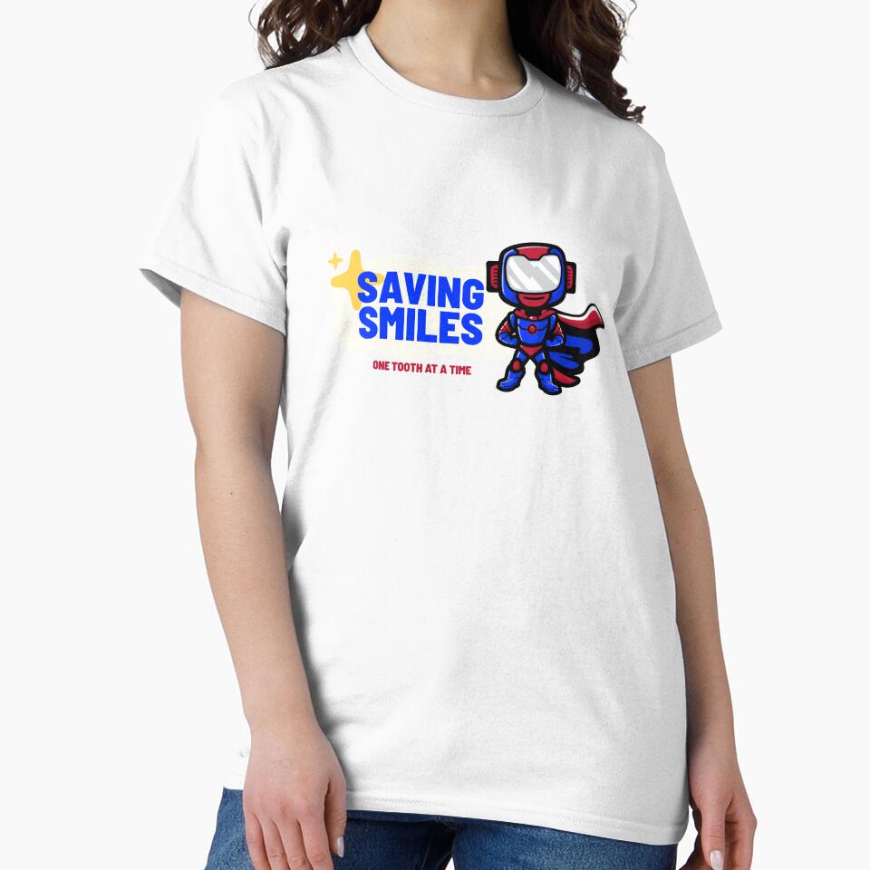Saving Smiles one tooth at a time T-shirt for dental professional by Etching Brand