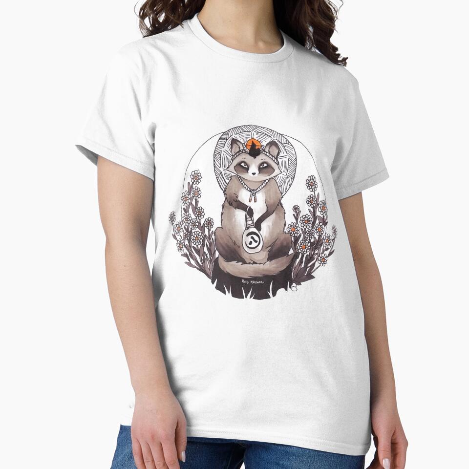 Tanuki et Fleurs sauvages by hollykachari Unisex
