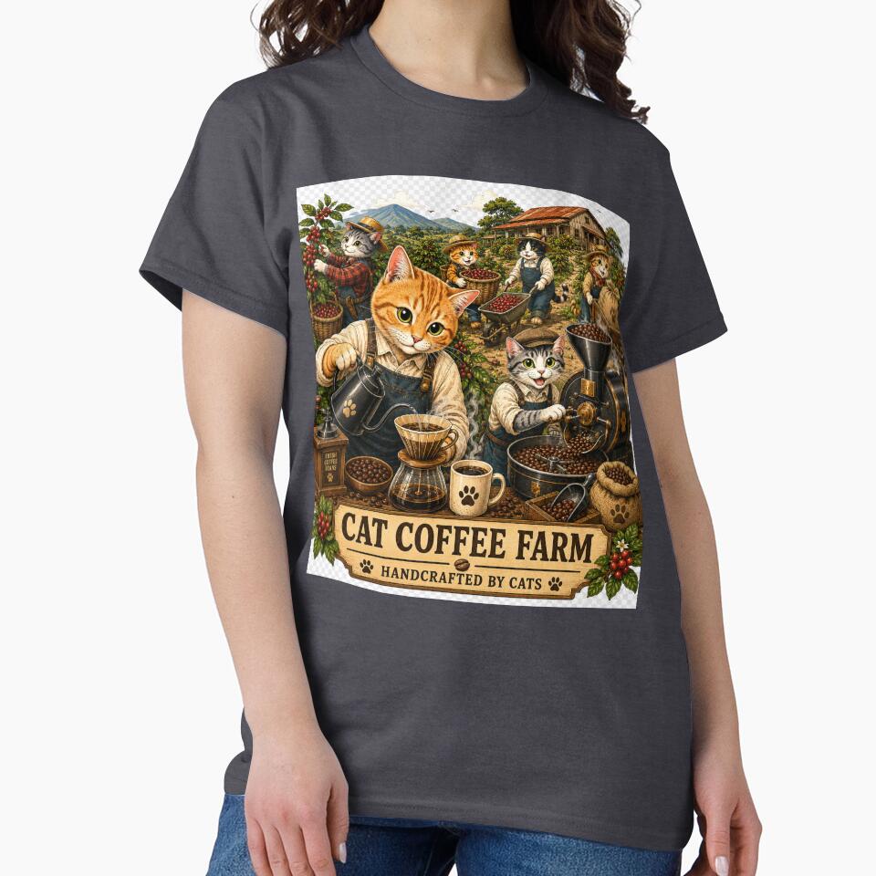 Cat Coffee Farm – Handcrafted by Cats Vintage Coffee Lover Design by kimo55