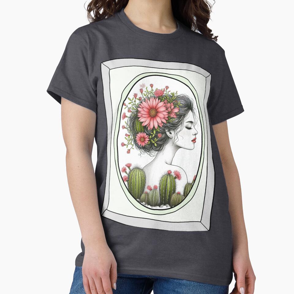 Elegant woman and cactus; cactus lover by Lolly's Lane Shoppe
