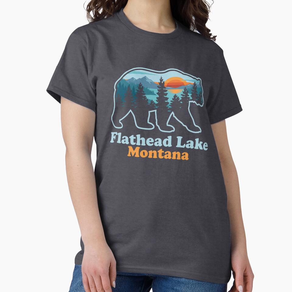 Flathead Lake Montana Bear Silhouette by Milasneeze