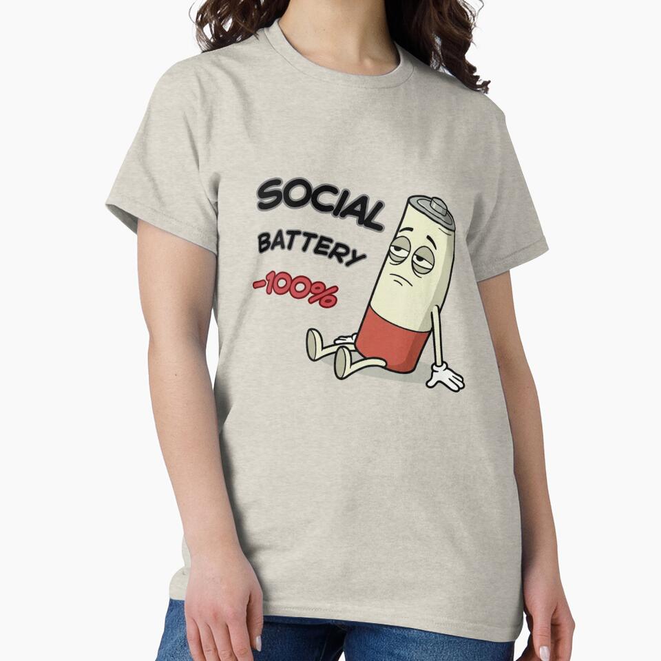 Social Battery -100% | Socially Drained Introvert by LiFFYSTYLE