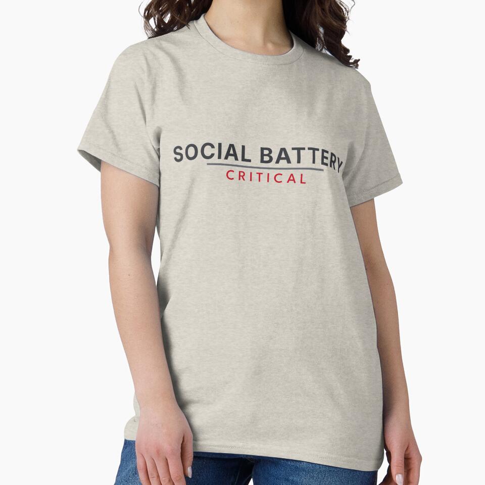 Social Battery Critical Minimal Introvert Typography by vizzionary