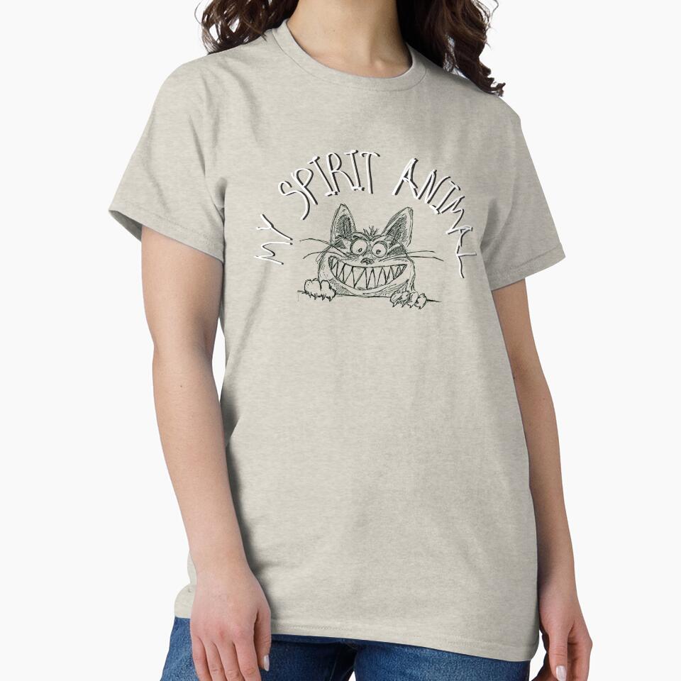 My Spirit Animal Crazy Bad Cat White Design by LGbubble