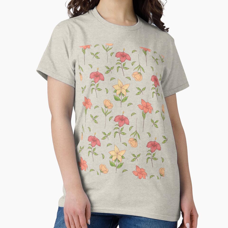 Hand Drawn Seamless Pattern Beautiful Tropical Flowers by roocky