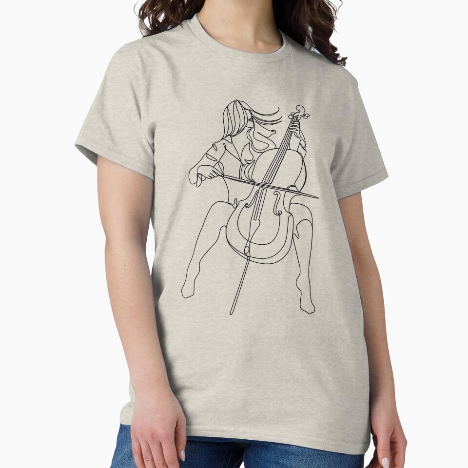 Cellist Abstract Line Art For Music Lovers And Guitarist - Abstract Line Art Music by Funwithmusic