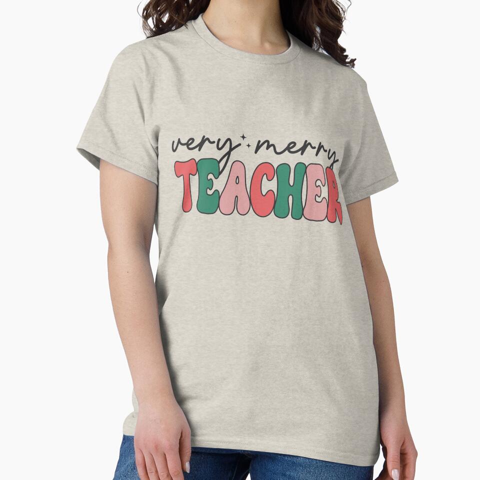 Very Merry Teacher, Holiday Teacher Shirt by DiatomDesigns