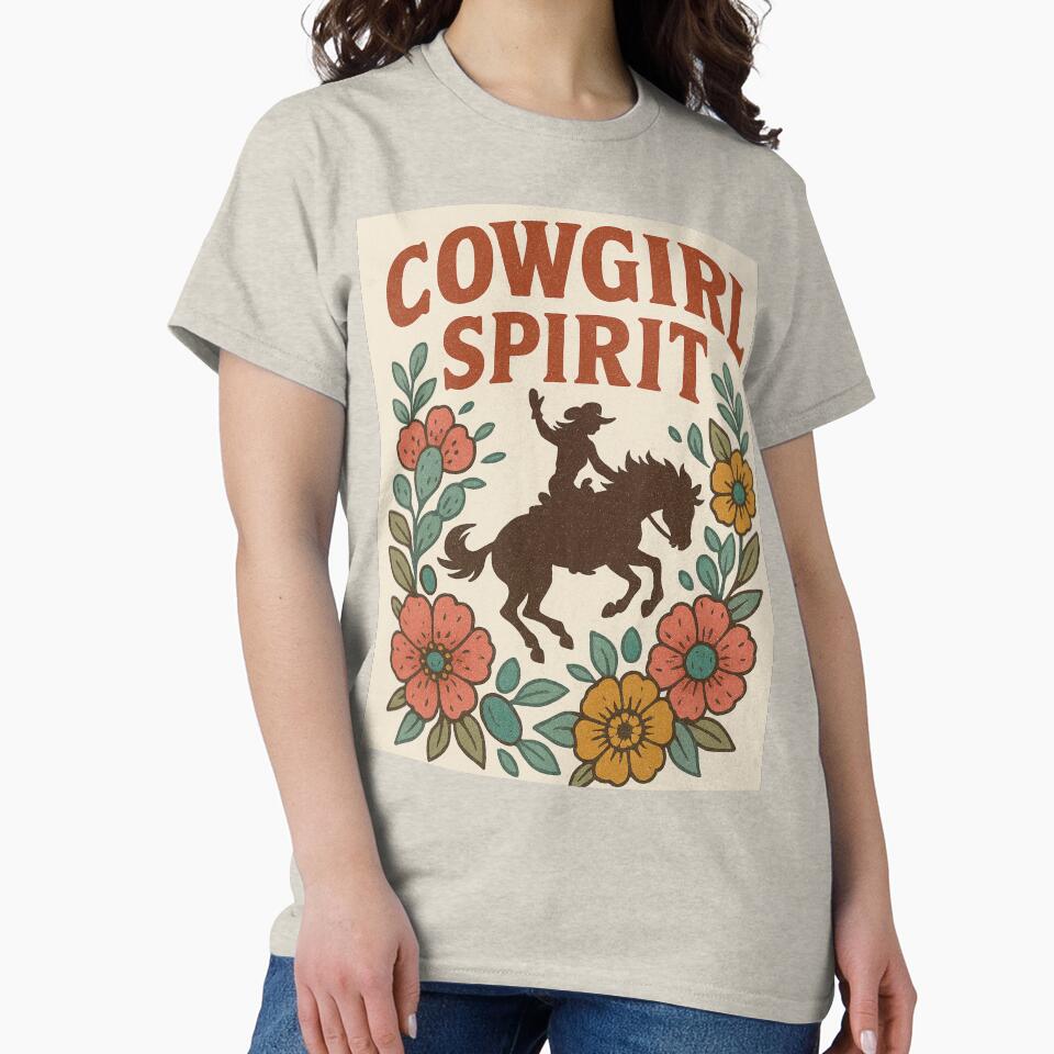 Cowgirl Spirit – Vintage Western Floral Cowgirl Design by WonderGrace