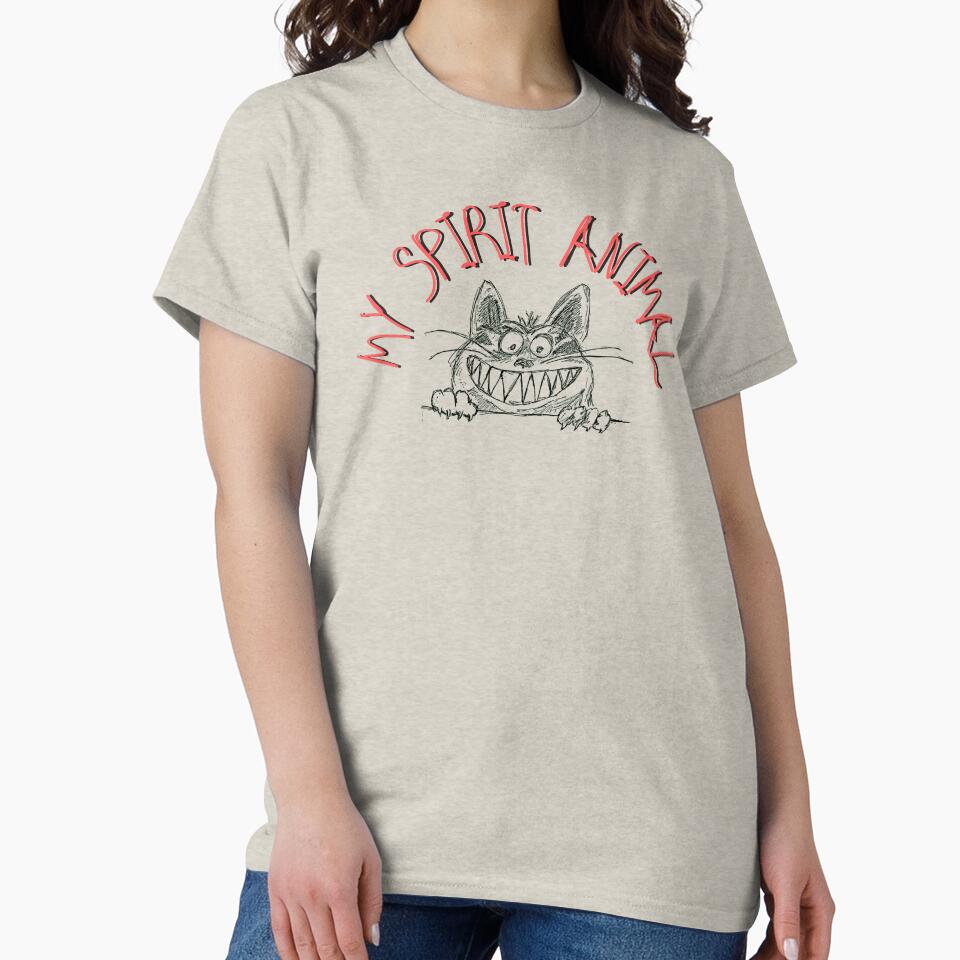 My Spirit Animal Crazy Bad Cat Coral Red Design by LGbubble