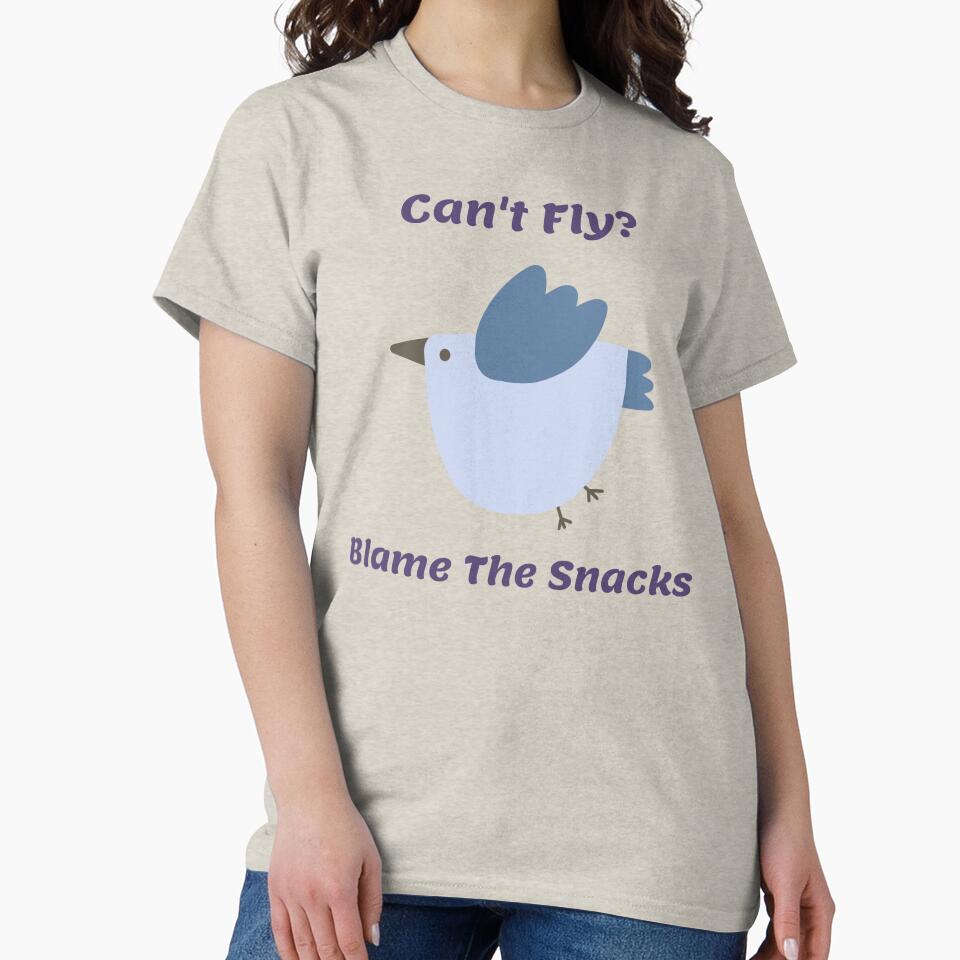 Can't Fly? Blame The Snacks funny Bird Watching Women by Jane Pierce Art