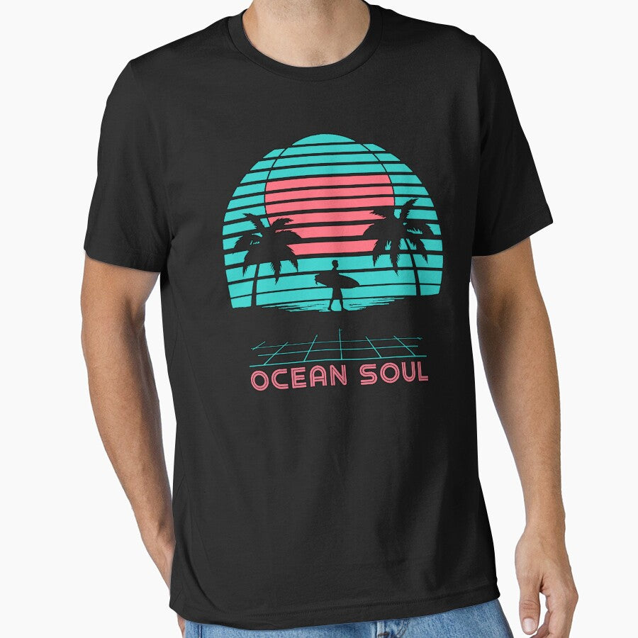 Ocean Soul Synthwave | Retro Surfer 80s Design by AstronautMerch
