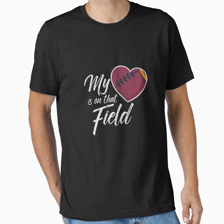Football Mom Shirt Personalized - My Heart Is On That Field Personalized Football Mom T-shirt Football Mom Shirt Custom With Number Game Day by johnii1422
