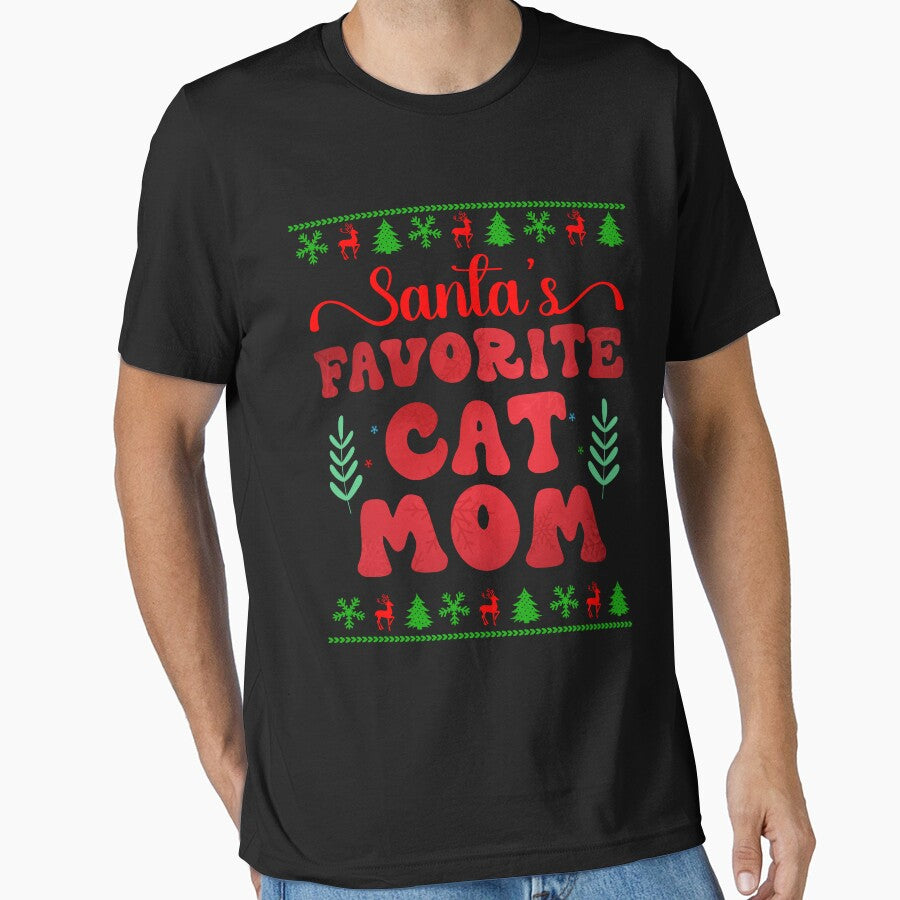 Santa's Favorite Cat Mom Funny Christmas Family Puppy by Be Cool (5.0) ⭐⭐⭐⭐⭐
