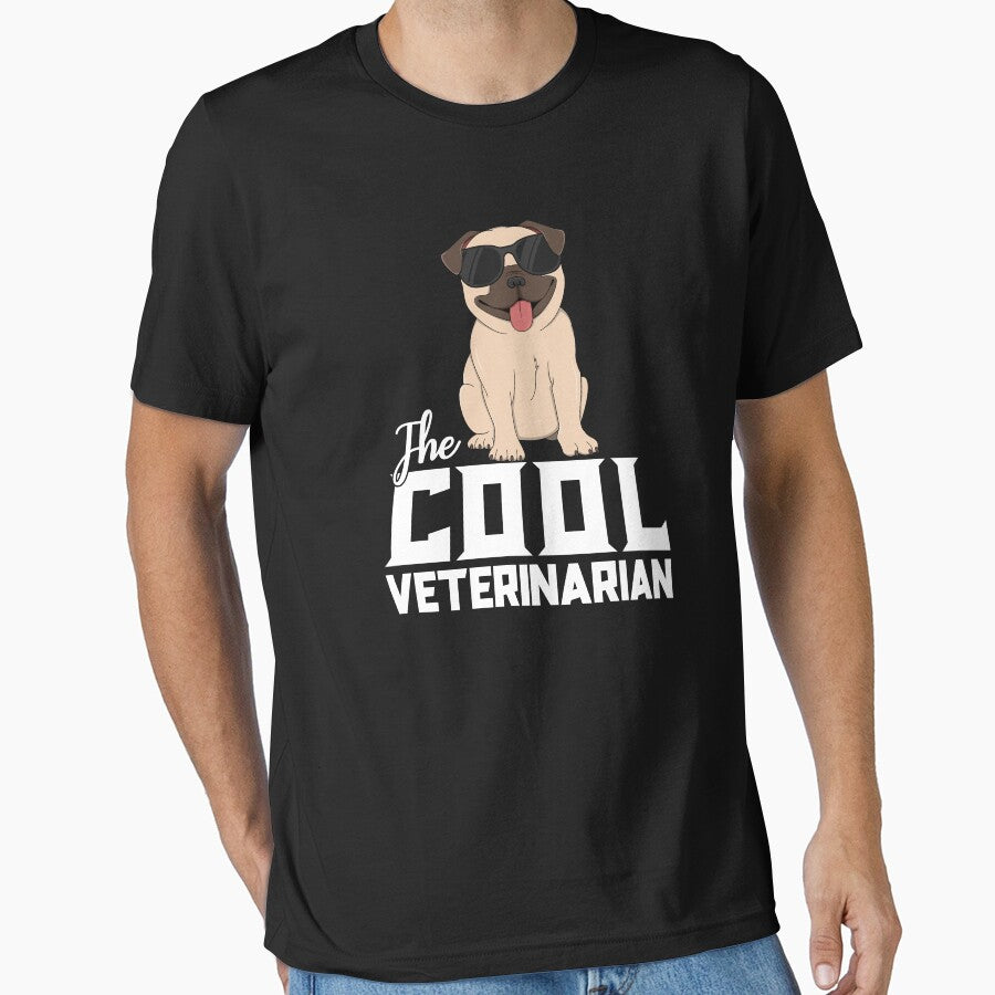 The Cool Veterinarian Vet Tech Pug Veterinarian Joke Gift by 14thFloor