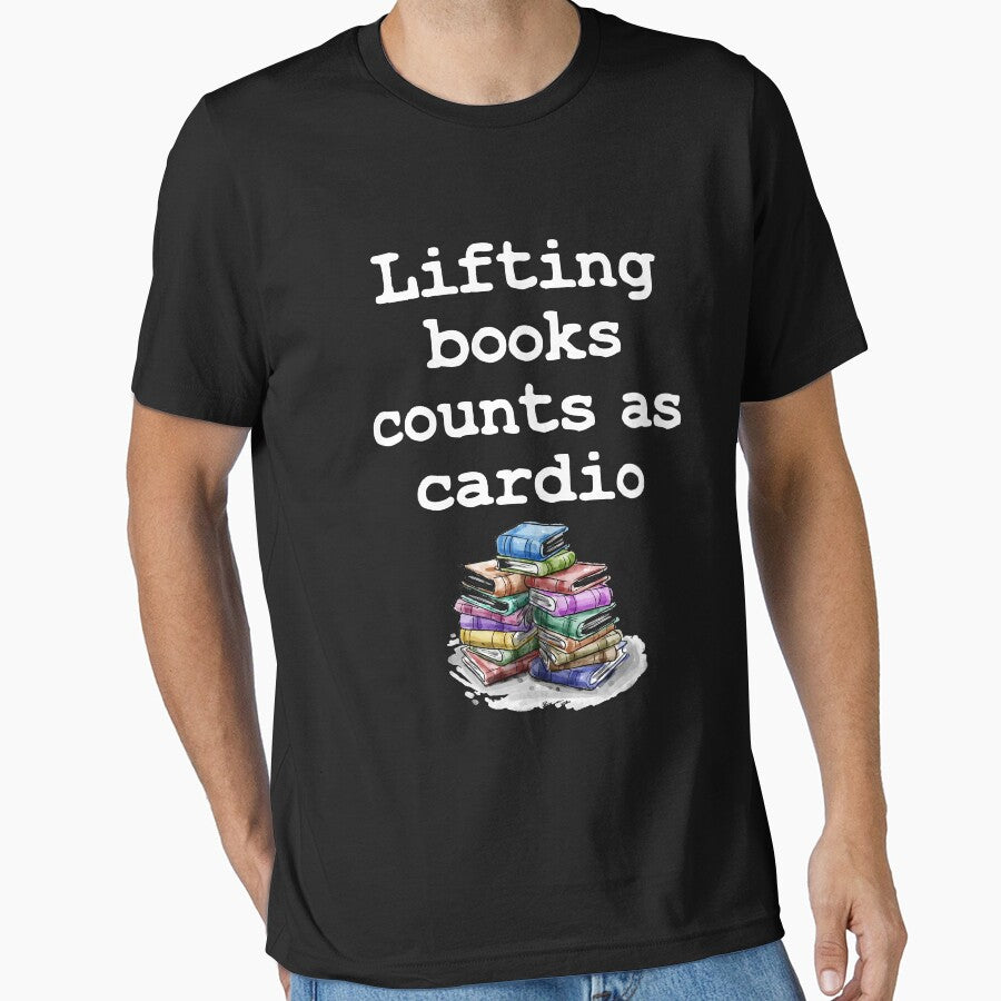 Lifting Books Counts As Cardio T-Shirt Book Reading Gift by Anumber1