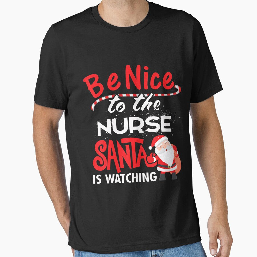 is Retro Nurse Nice Vintage Be To Santa Nurse Christmas Watching Classic The by FrankyTepper