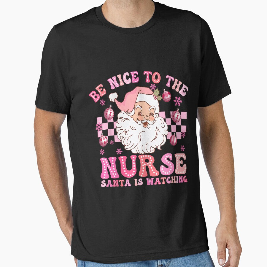 Christmas Watching Santa Be Classic Nurse Nurse To Nice Vintage The is Retro by FrankyTepper