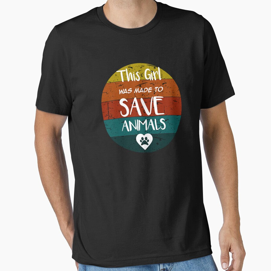 this girl was made to save animals Vintage Retro Gifts by rachidhaz