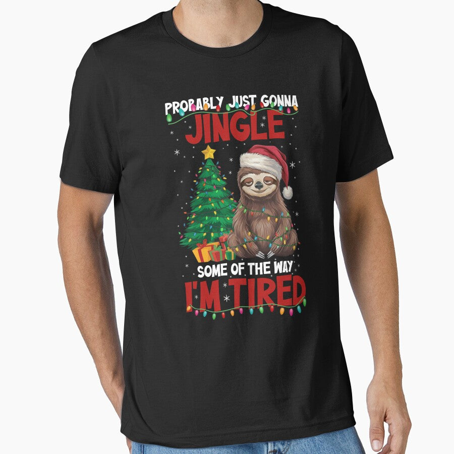Funny Sloth Christmas Jingle Tired Shirt by LarryMBrown