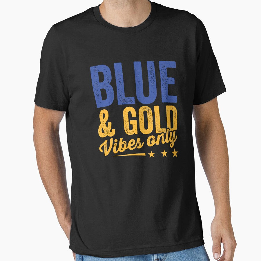 Blue And Gold Vibes Only Shirt, Game Day Group Shirt, School Football Shirt, Team Color Tee, College Sport Shirt, School Marching Band Shirt by aymob