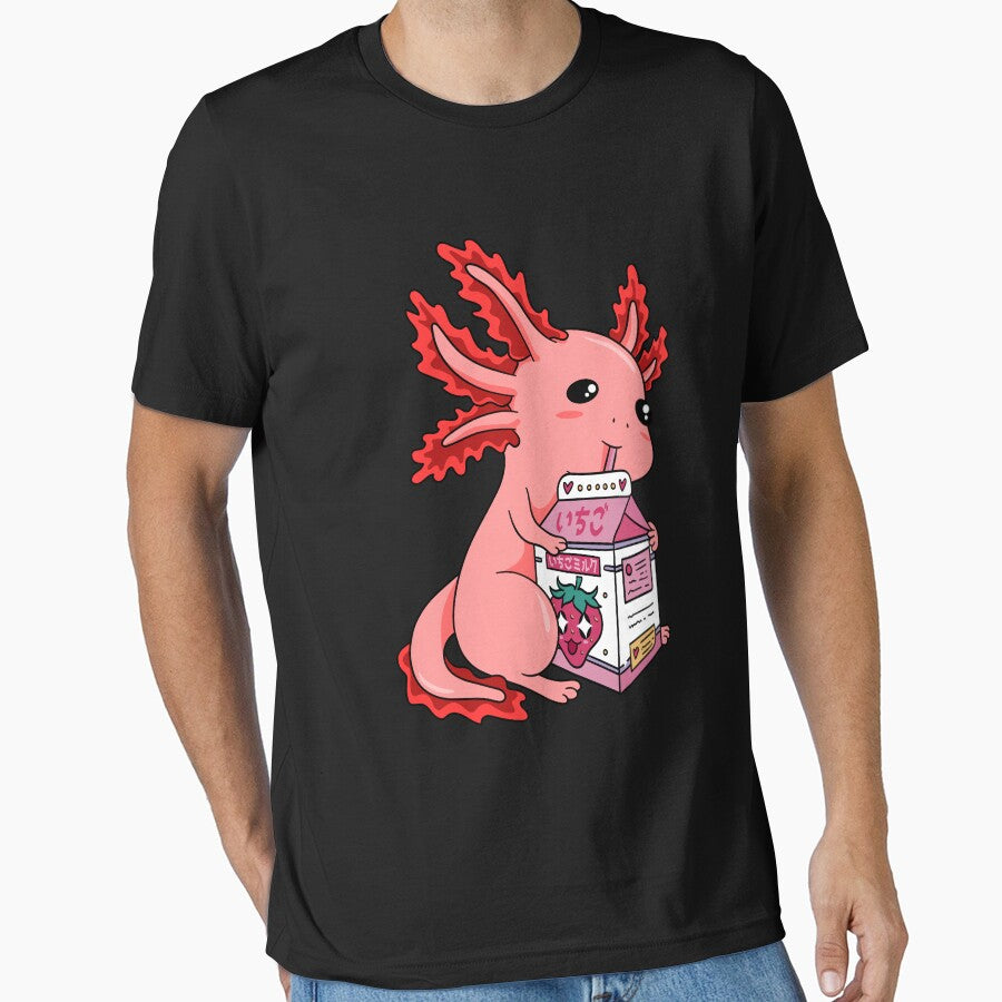 Axolotl Strawberry Milk Japanese Anime kawaii by Ibu83