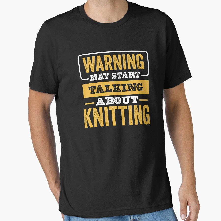 Warning May Start Talking About Knitting,Funny Knitting lovers Birthday Christmas Gift by xlnv