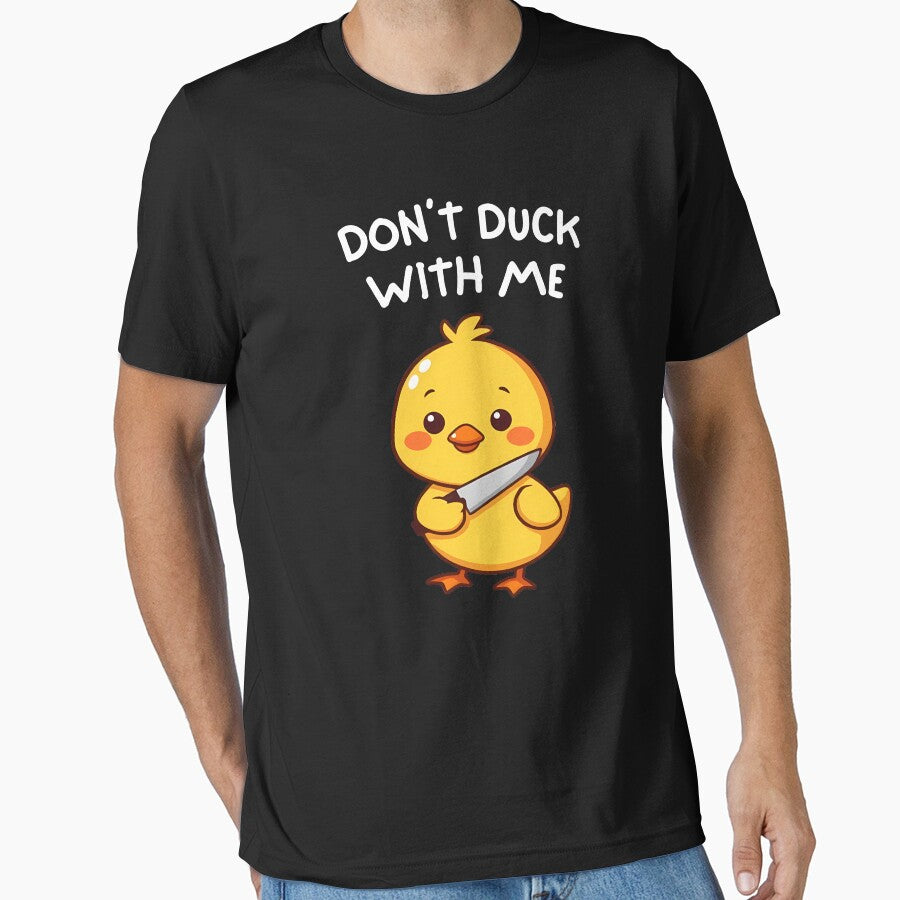 Don't Duck With Me Funny Yellow Duck Scaring You With a Knife by masterdeer