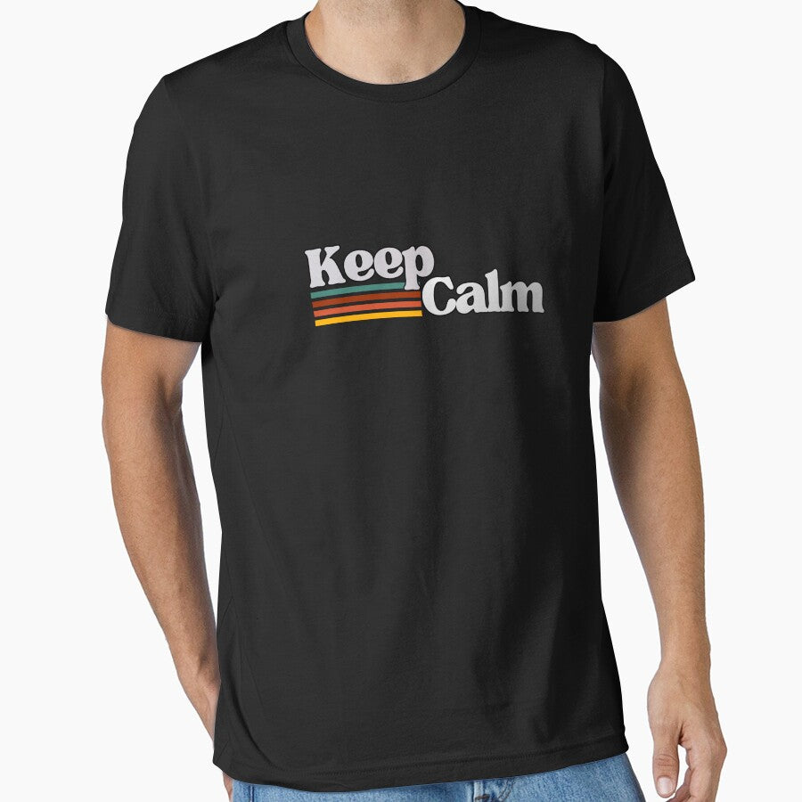 Keep Calm Retro Vintage Typography Design | 70s 80s Aesthetic Poster & T-Shirt by Tiatooty