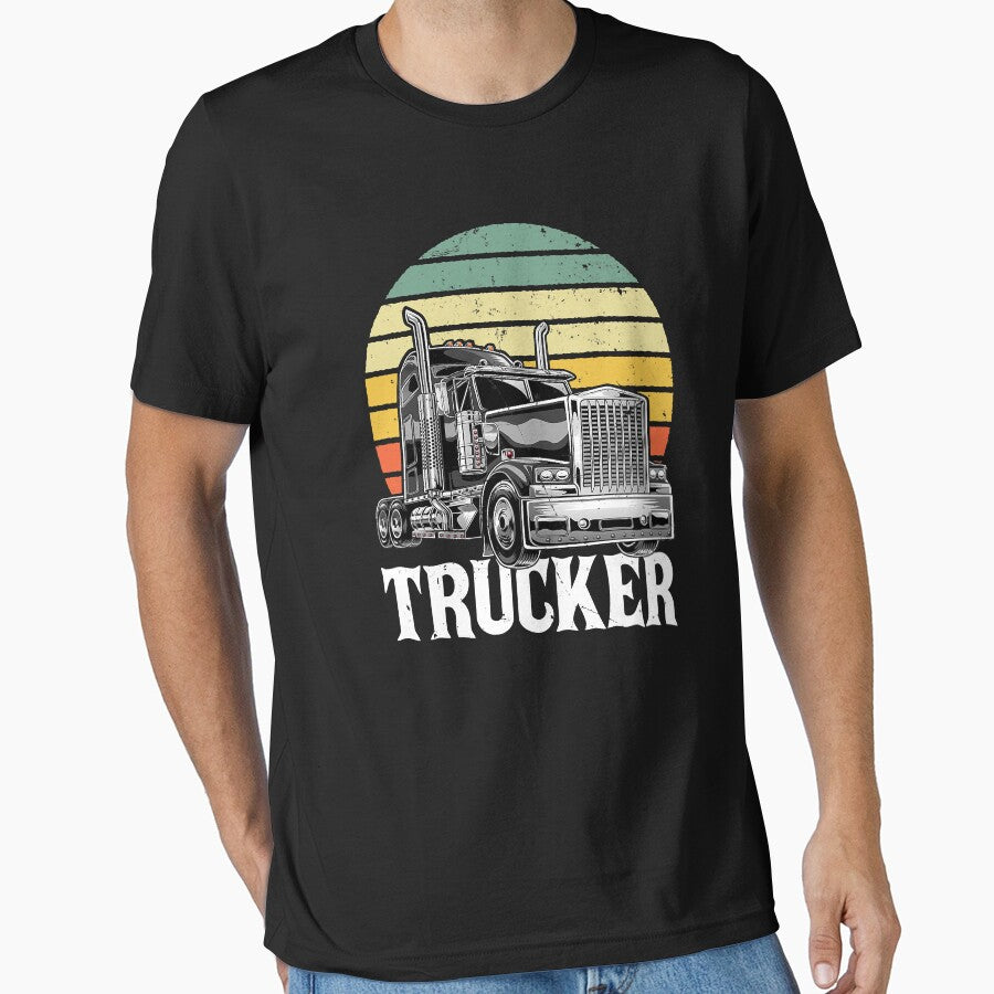 Vintage Trucker Big Rig Semi Trailer Truck Driver Gift by GardNewerd