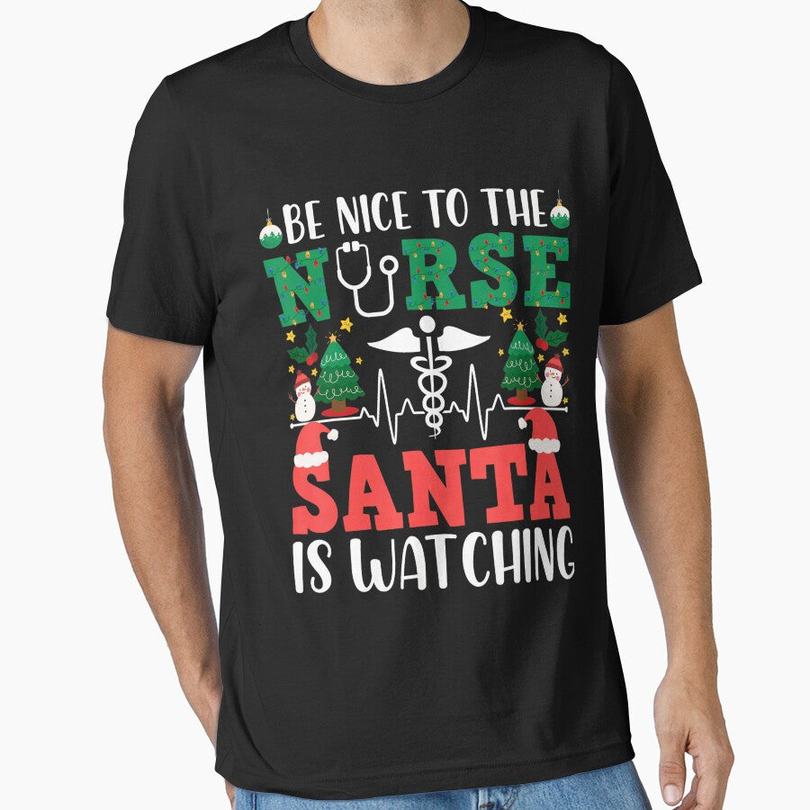 The Watching Classic Vintage Nice To Retro Nurse Nurse Be Santa is Christmas by FrankyTepper