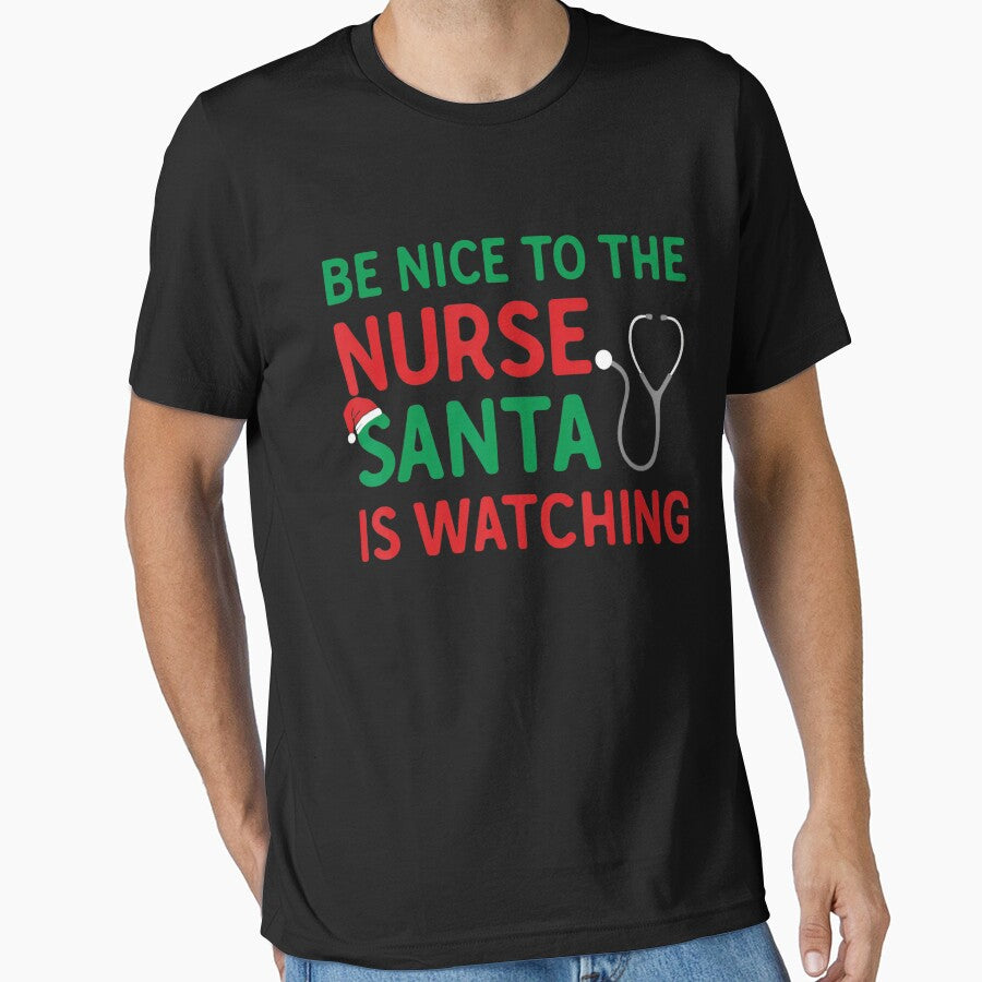 Christmas To Be The is Retro Classic Nurse Vintage Nurse Watching Santa Nice by FrankyTepper