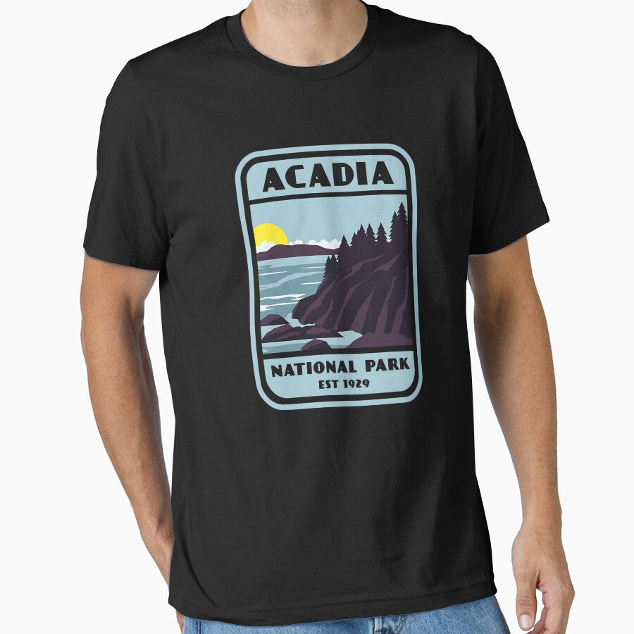 Acadia National Park Vintage Style Badge by Valentingpni