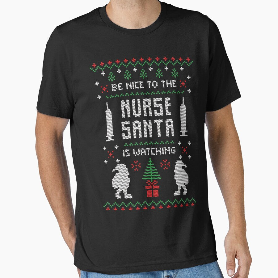 The Nurse is To Vintage Christmas Watching Nurse Santa Be Classic Retro Nice by FrankyTepper
