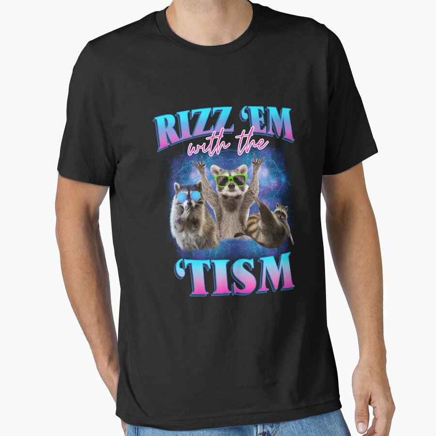 Rizz Em With The Tism Raccoon Meme Autism Awareness by LeoVargasVelha