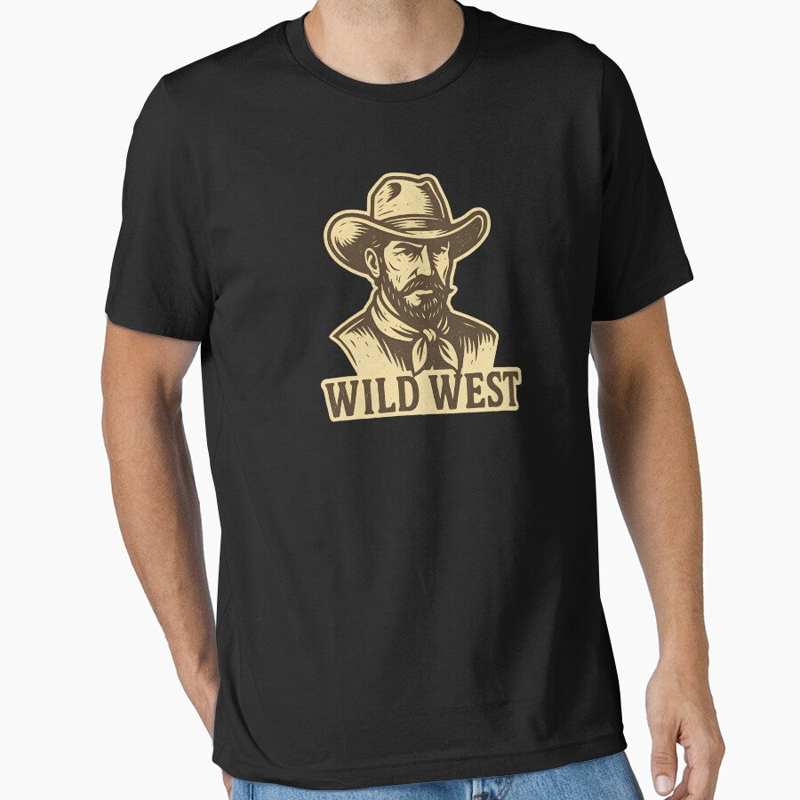 Wild West Cowboy – Vintage Western Graphic Tee by MerkAkid