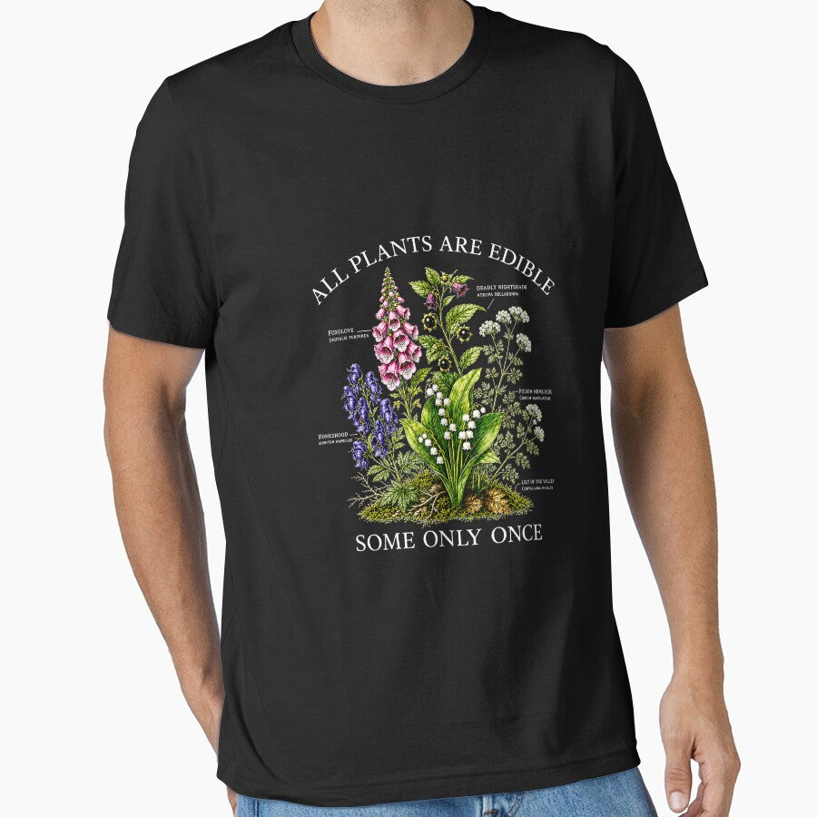 All Plants are Edible Some Only Once Funny Botanical Design by FrankIsabel