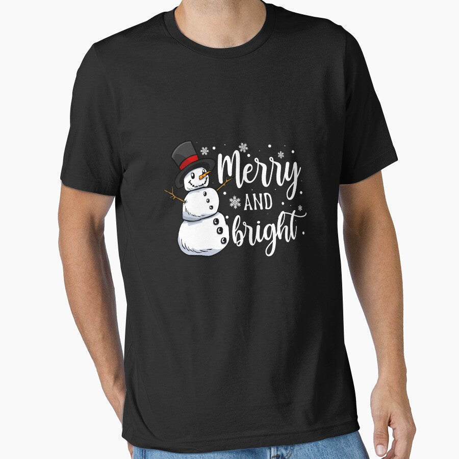 Merry and Bright Shirt, Christmas Shirt, Merry Christmas svg, Christmas Snowman Shirt by LauraGaby