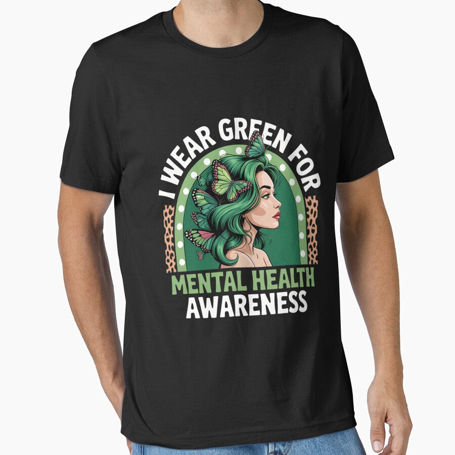 I Wear Green for Mental Health Awareness Month Rainbow by WalshDrawnLaugh