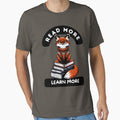 Fox Read Book, Read More, Learn More, Fox sticker, a book-loving fox T-shirt by Netroder