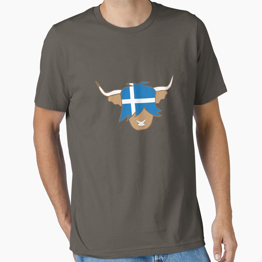 Isle of Shetland flag scottish highland cow - scottish island - scottish gift men or women by Ayelandco
