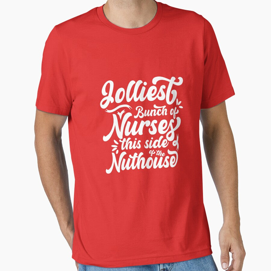 Jolliest Bunch of Nurses this side of the Nut House, Nurse Christmas, Nurse Christmas Shirt, merry Christmas, matching nurse Christmas by Unicorny-Design
