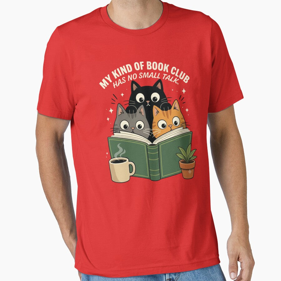 Book Club No Small Talk | Funny Cat Reader & Introvert Book Lover by Cree8if