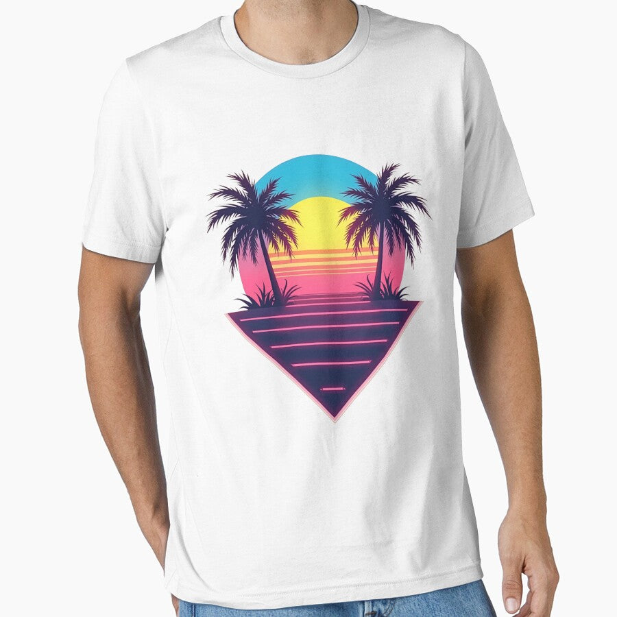80s Retro Wave Pattern - Vintage Aesthetic Design for T-Shirts, Posters & More by GeniePixel
