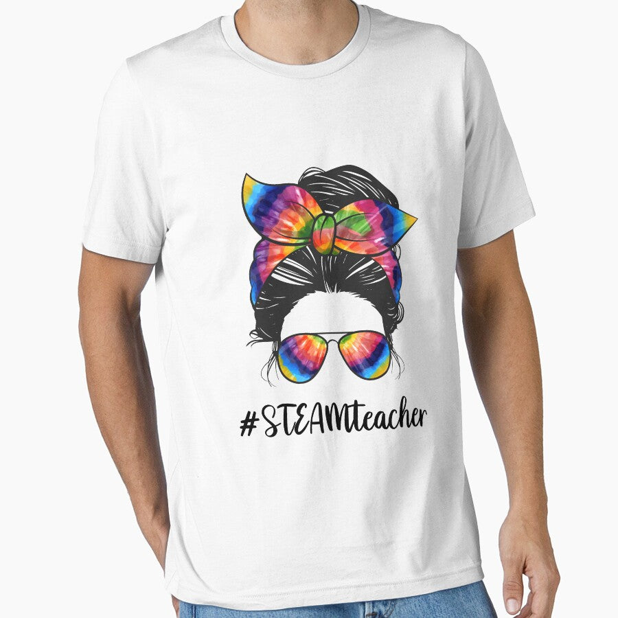 Messy bun STEAM teacher stem teacher - steam teacher life - funny gift idea for stem teacher steam teacher by SANA MAMOUN ALAJJAN