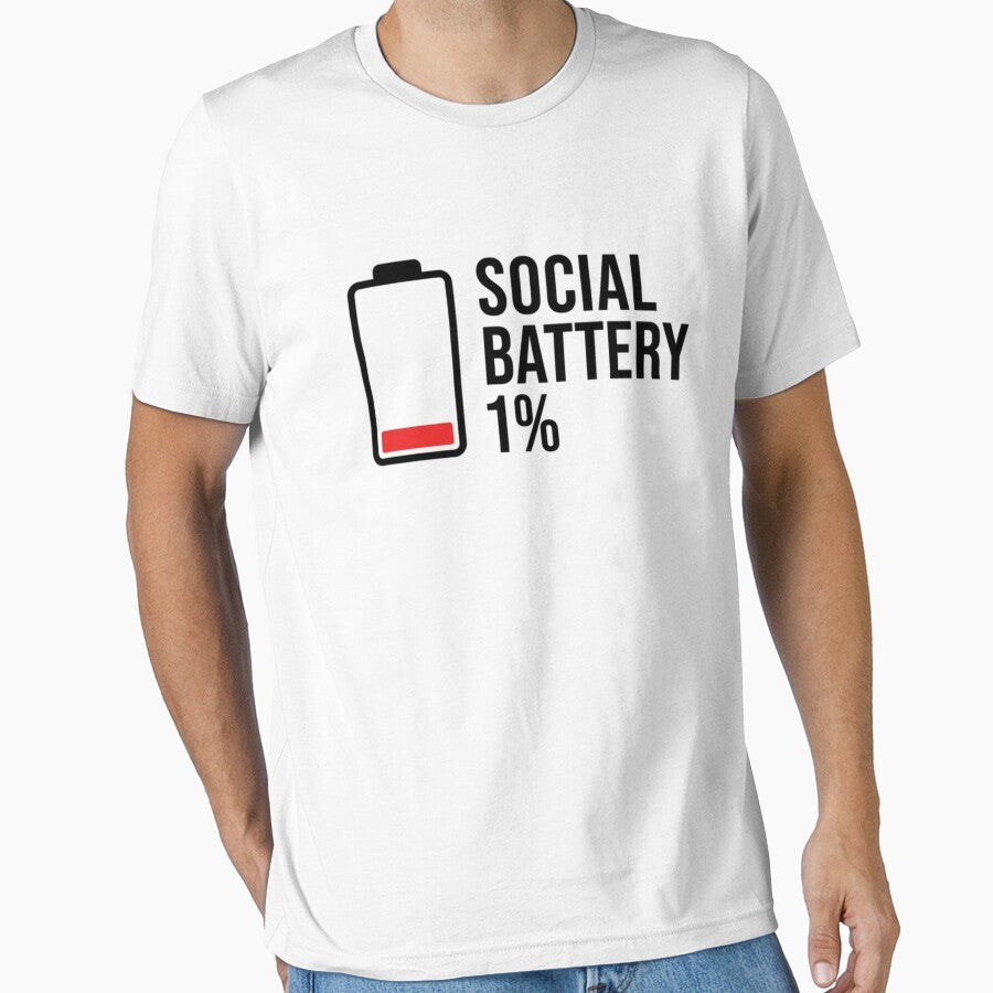 Social Battery 1 Percent Funny Introvert Low Energy Graphic by KreatoLab