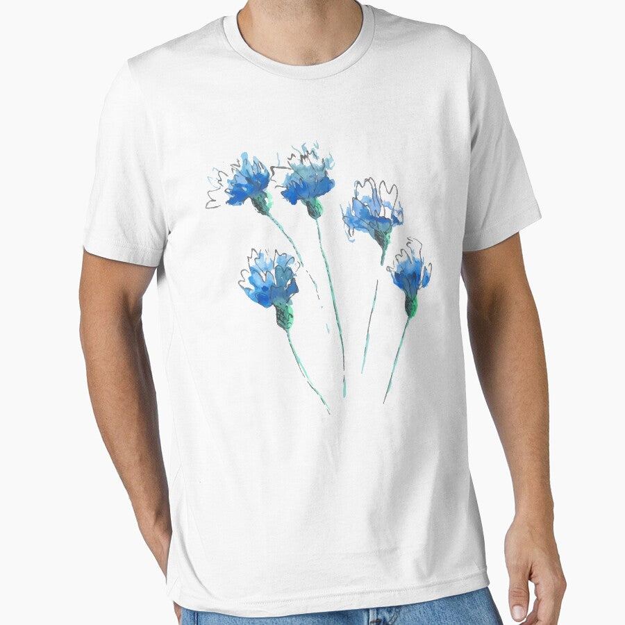 Blue watercolor flowers by HannaShvaikova