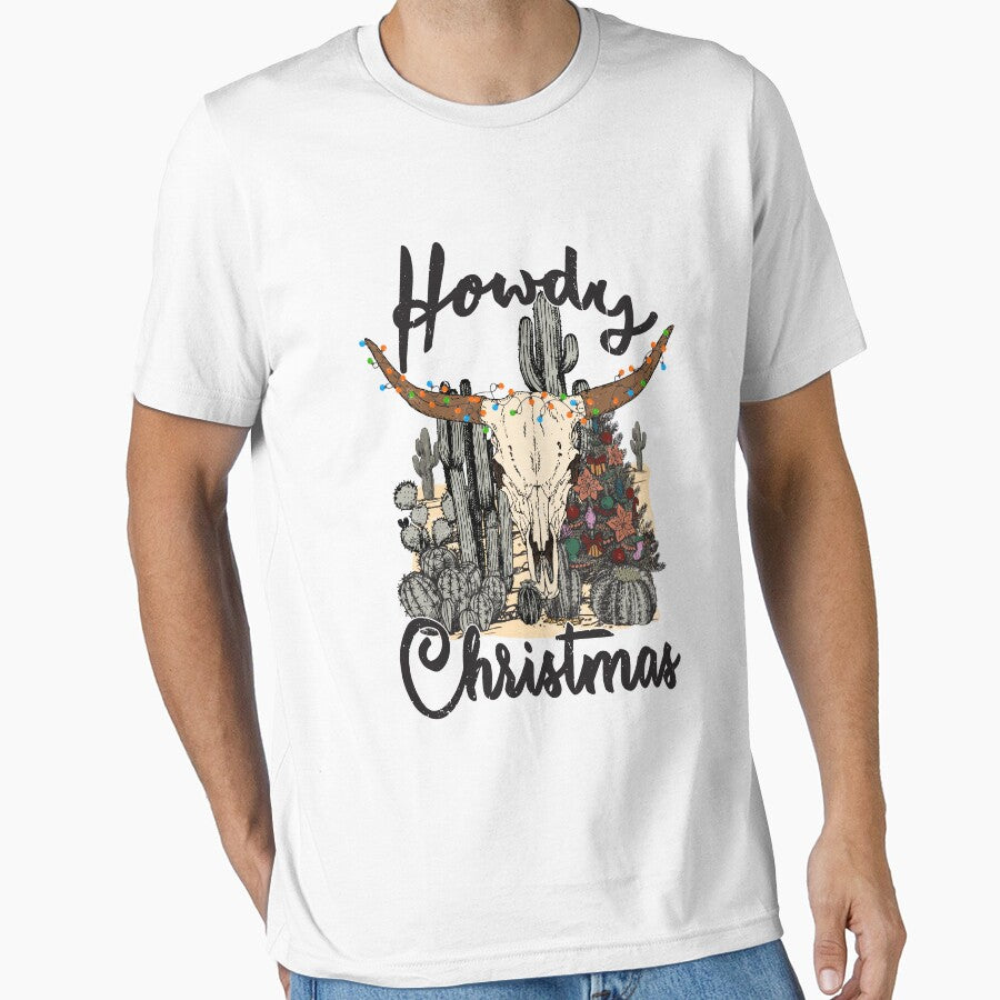 Howdy Christmas Western Cow Skull by SmokinGlue